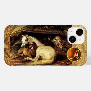 ARABER-TENT MIT HORSE Orange Agate Gem Monogramm Case-Mate iPhone 14 Hülle