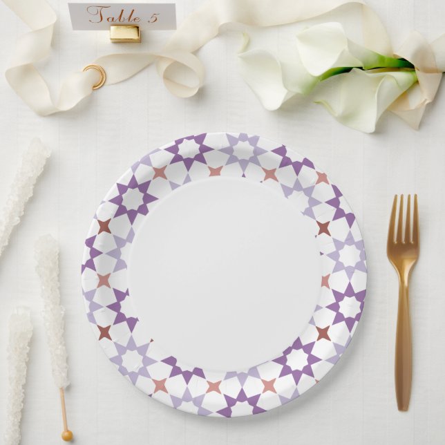 Arabeske Musterpapierplatte Pappteller (Hochzeit)