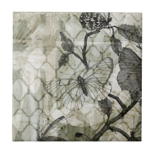 Arabeske-Schmetterlinge II Fliese