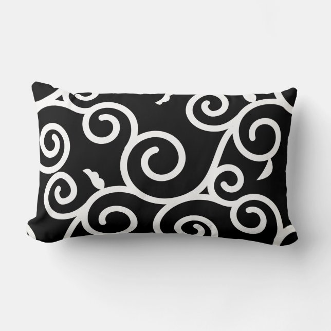 Arabesque [black] - Japanese Traditional Pattern Lendenkissen (Vorderseite)