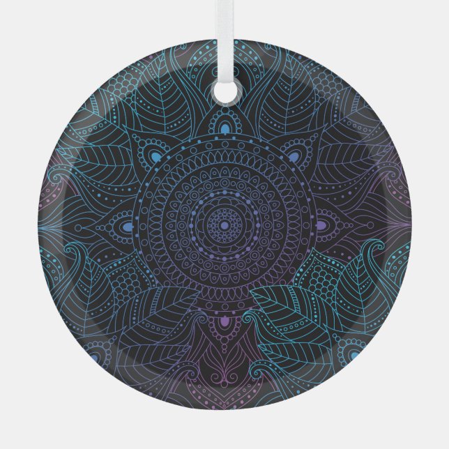 Arabesque Bliss: Oriental Mandala Magic Ornament Aus Glas (Vorderseite)