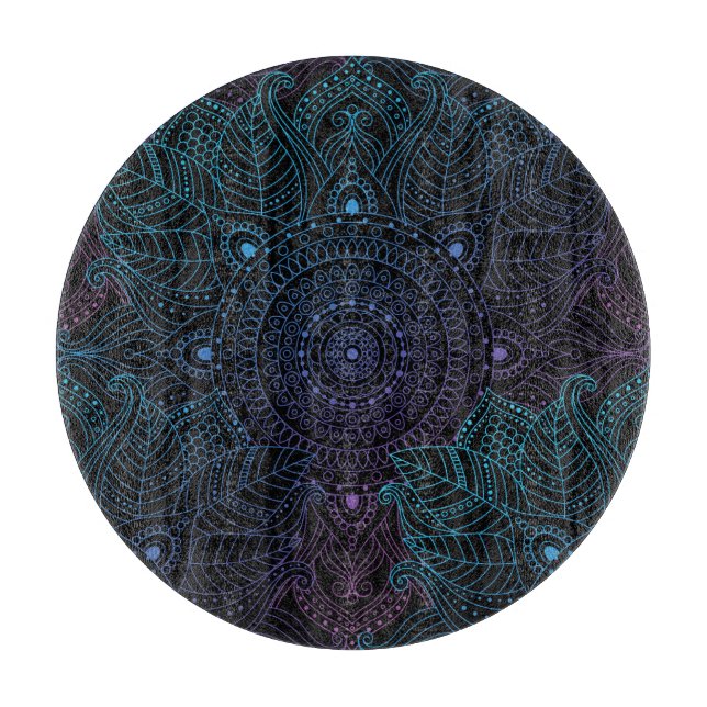 Arabesque Bliss: Oriental Mandala Magic Schneidebrett (Vorderseite)