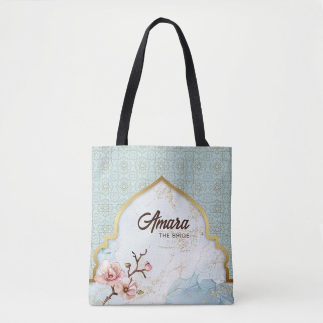Arabesque Bride's Tote Bag - Light Blue Arch Tasche (Vorderseite)