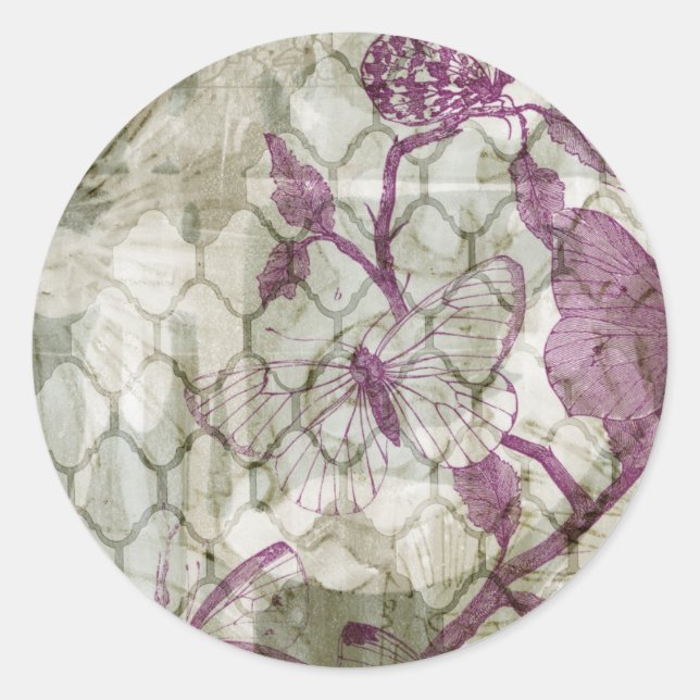 Arabesque Butterfells IV Runder Aufkleber (Vorderseite)