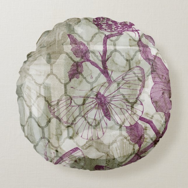 Arabesque Butterfells IV Rundes Kissen (Vorderseite)