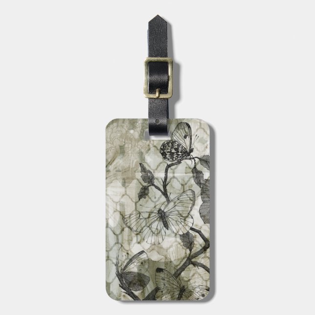 Arabesque Butterflies II Gepäckanhänger (Vorderseite vertikal)