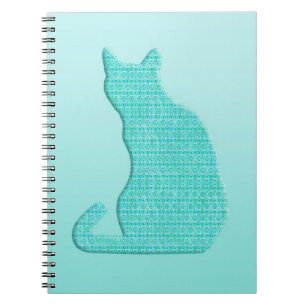 Arabesque Cat - türkisfarbene Farbtöne Notizblock