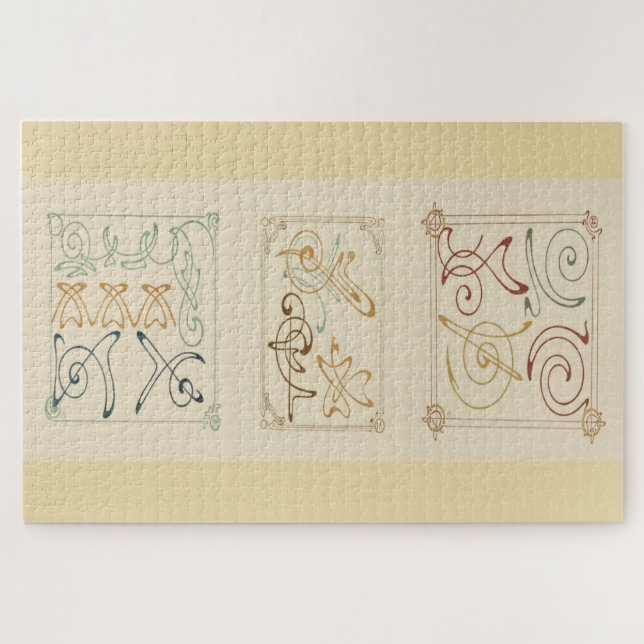 Arabesque Elegance - Abstraktes Design von Mucha (Horizontal)