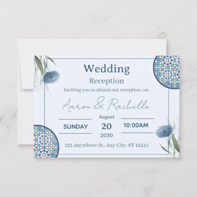 Arabesque Elegance Wedding Card Einladung (Vorderseite)