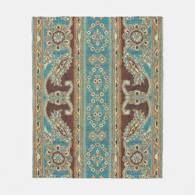 Arabesque Fabric Paisley Oriental Design Fleecedecke (Vorderseite)