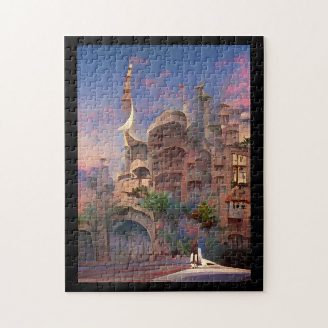 Arabesque Fantasy Wohnungen Palmen digitale Kunst (Vertikal)