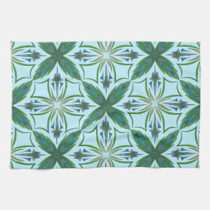 Arabesque-Fliese Bold Lebendiges Muster Quadrat Geschirrtuch