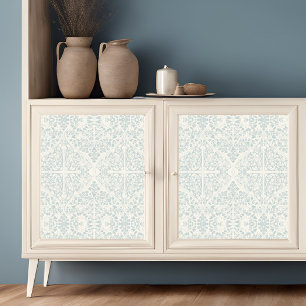Arabesque Floral Vines Blue Ivory LG Decoupage Seidenpapier
