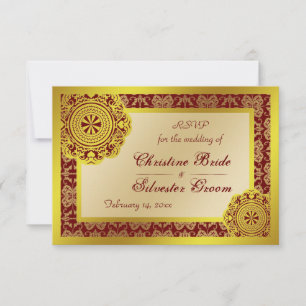 Arabesque Gold Lace, 3,5"x5" Hochzeit rsvp Einladung