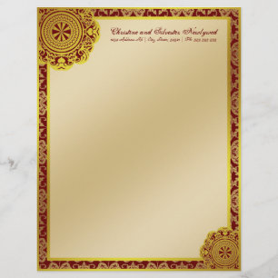 Arabesque Gold Lace, Briefkopf