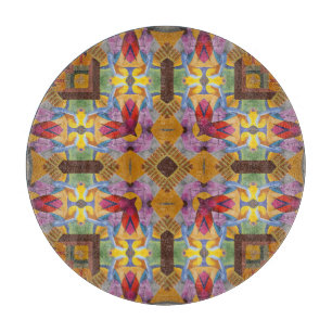 Arabesque Hearts Fraktal Pattern Schneidebrett