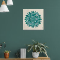 Arabesque Mandala Kunst - Aquamarin und Türkis Geo