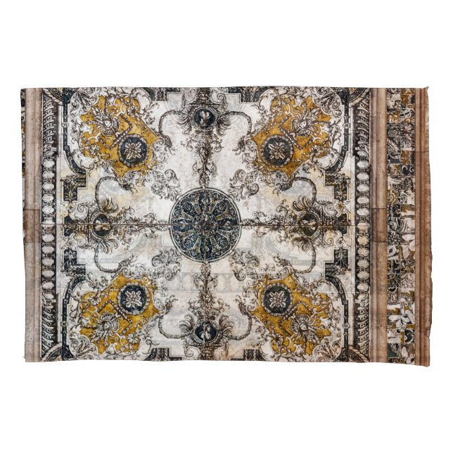 Arabesque Marmortextur Vintage Patchwork Kissenbezug (Vorderseite)