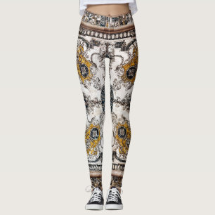 Arabesque Marmortextur Vintage Patchwork Leggings