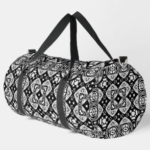 Arabesque Mosaik Fliesenmuster Schwarz-Weiß Duffle Bag