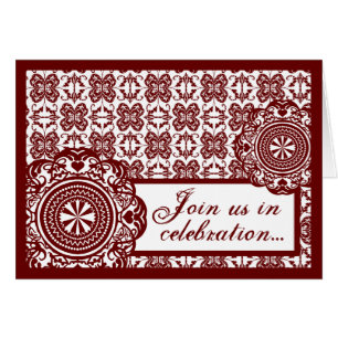 Arabesque Red Lace, Hochzeitskarte