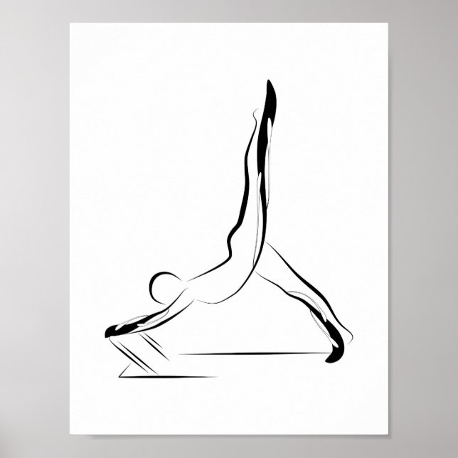 Arabesque Reformer Pilates Pose Pilates Reformer Poster (Vorne)