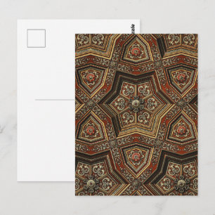 Arabesque Renaissance Venezianische Tapisserie Postkarte