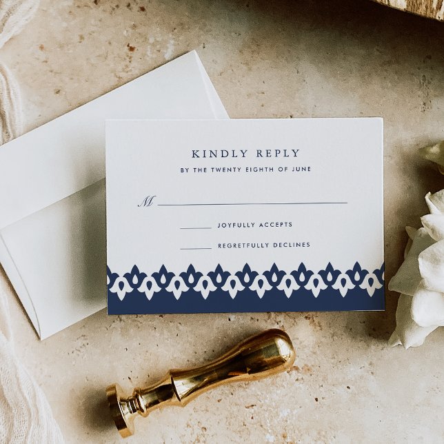 Arabesque RSVP-Karte | Marine RSVP Karte (Von Creator hochgeladen)