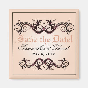Arabesque Save the Date (Rosa rot) Magnet