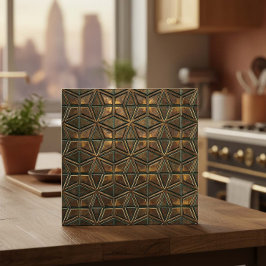 Arabesque Starburst: Oxidiertes Bronze #11 ID1227 Fliese