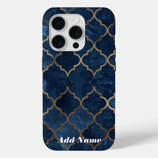 Arabesque Trellis Handy Case - Blue & Gold Waterco (Rückseite)