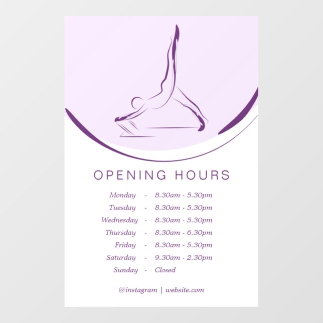 Arabesque über den Reformer | Farbe Fensteraufkleber (Blatt)