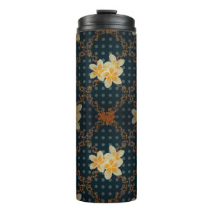 Arabesque. Vintage abstrakte Rasterblumen nahtlos Thermosbecher