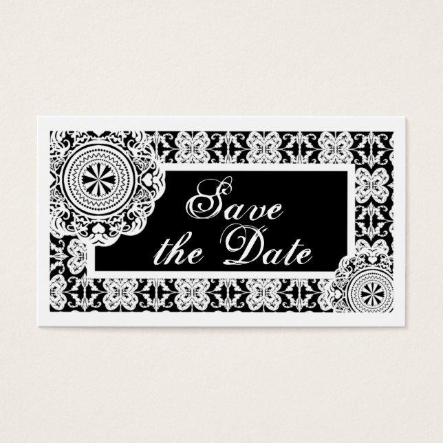 Arabesque White Lace, Save the Date Mini (Vorderseite)