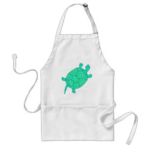 Arabesque, wirbelige Schildkröte - Meeresgrün Schürze