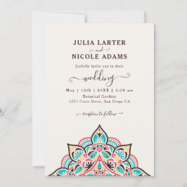 Arabian Art Nouveau Floral Arc Mandala Wedding Einladung