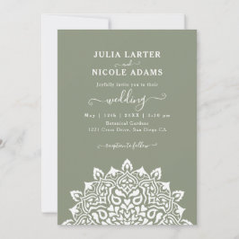 Arabian Art Nouveau Floral Arch Mandala Wedding Einladung