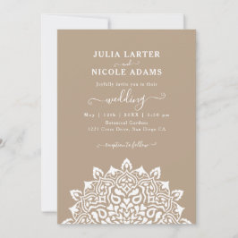 Arabian Art Nouveau Floral Arch Mandala Wedding Einladung