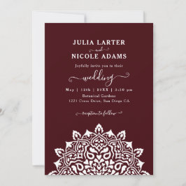 Arabian Art Nouveau Floral Arch Mandala Wedding Einladung