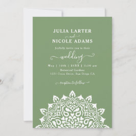Arabian Art Nouveau Floral Arch Mandala Wedding Einladung