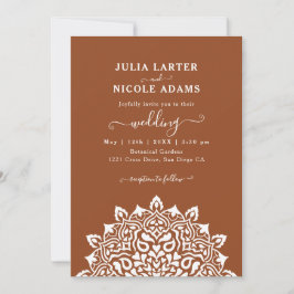 Arabian Art Nouveau Floral Arch Mandala Wedding Einladung