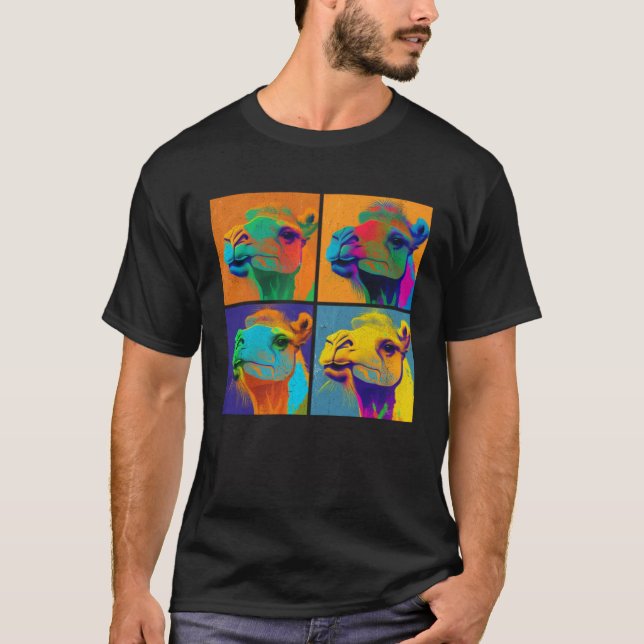 Arabian Camel Pop Illustration Colorful Animal T-Shirt (Vorderseite)
