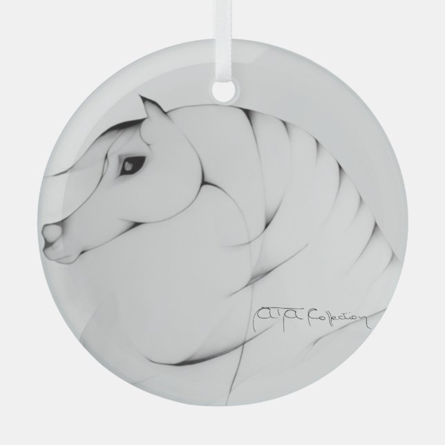 "Arabian Horse" by Adelia Audi Ornament Aus Glas (Vorderseite)