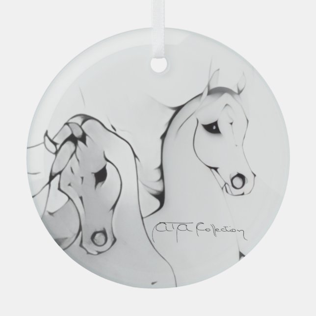 "Arabian Horse" by Adelia Audi Ornament Aus Glas (Vorderseite)
