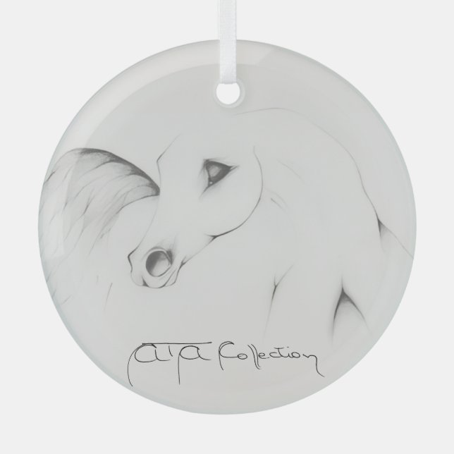 "Arabian Horse" by Adelia Audi Ornament Aus Glas (Vorderseite)
