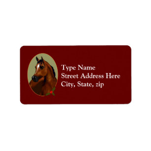 Arabian Horse Christmas Cameo Étiquette
