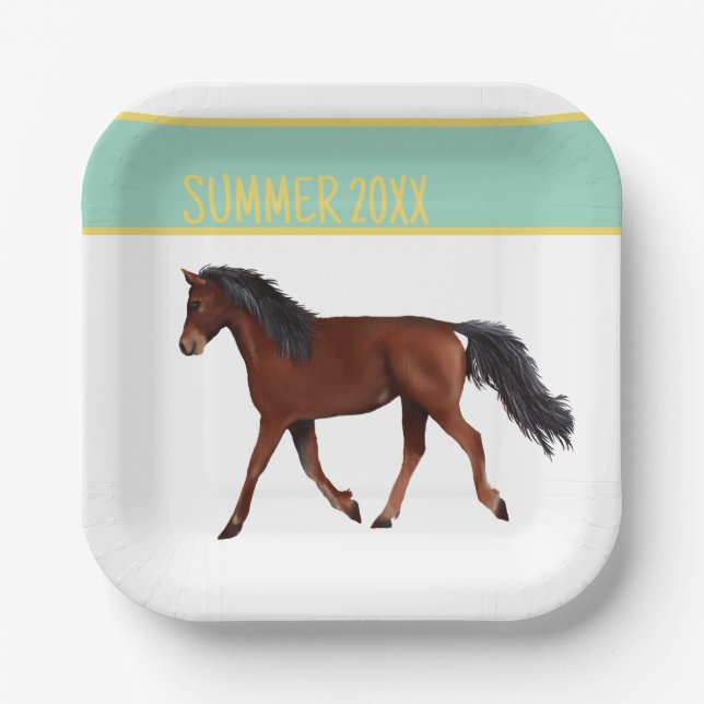 Arabian Horse Picnic Pappteller (Vorderseite)