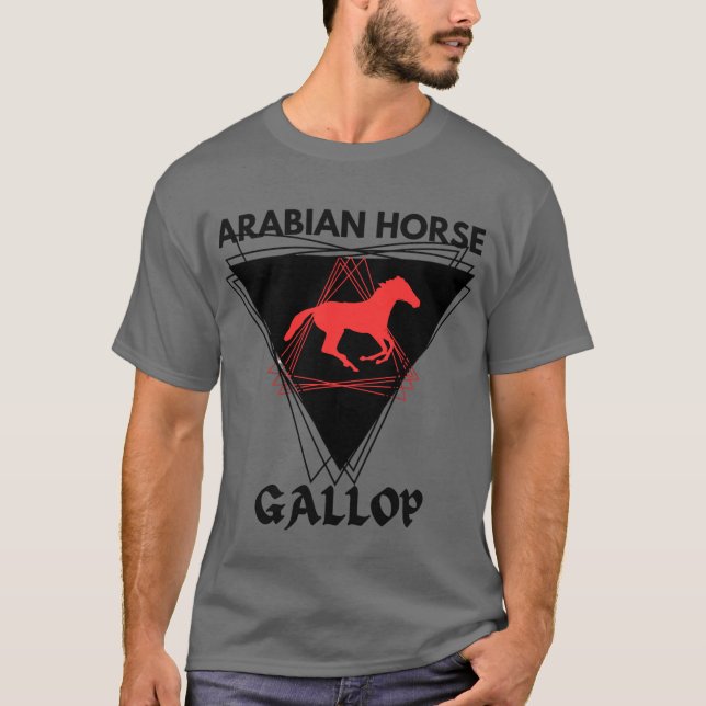 Arabian Horse Stallion Reitrian Jockey Pony Gray T-Shirt (Vorderseite)