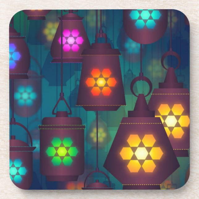 Arabian Lanterns Nahost-Design Getränkeuntersetzer (Vorderseite)