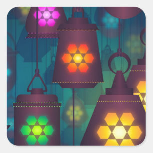Arabian Lanterns Nahost-Design Quadratischer Aufkleber